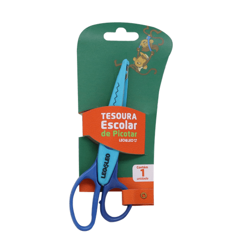 Tesoura Escolar De Picotar Plastico Cx/12 Und Leoeleo