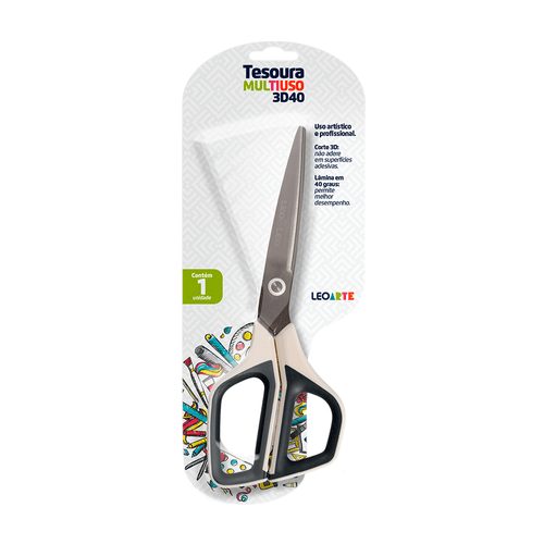 Tesoura Multiuso Inox 3D 40Graus 3D40 210Mm Und Leoarte
