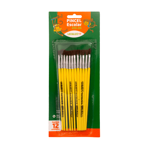 Pincel Escolar Chato Ref.815-06 Pct/12 Leoeleo