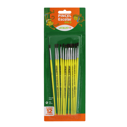 Pincel Escolar Chato Ref.815-0 Pct/12 Leoeleo