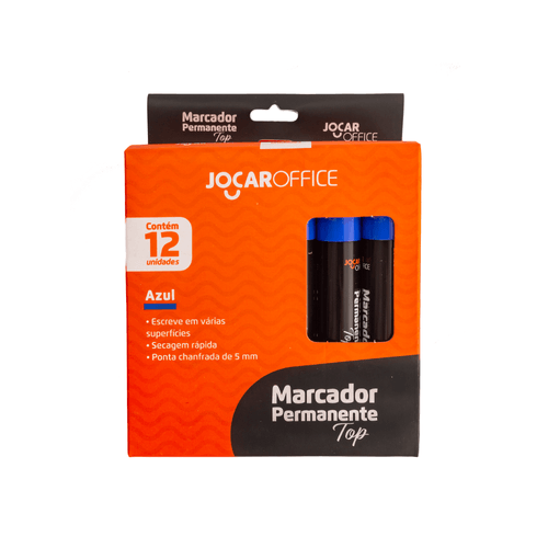 Marcador Perman.Ponta Chanfrada Top Azul Cx/12 Jocar Office