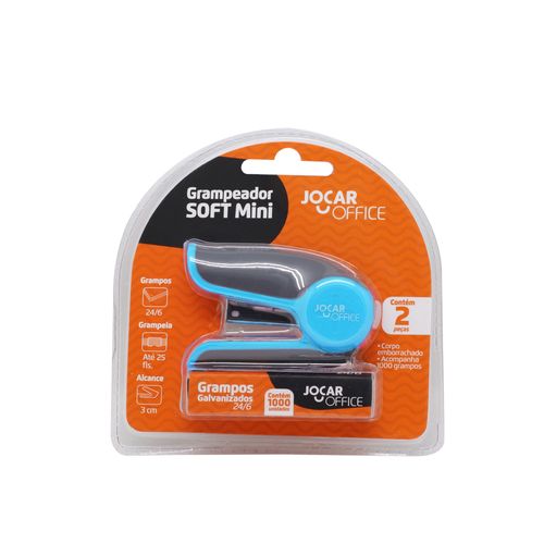 Mini Grampeador Emborrachado Kit/Grampo Cx/12 Unds Jocar Office