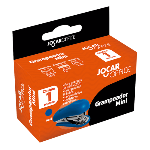 Mini Grampeador Plastico Cores Sortidas Cx/12 Unds Jocar Office