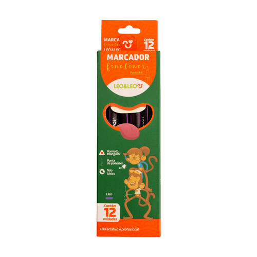 Marcador Fine Lilás Tubo/12 Und Leoeleo