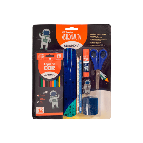 Kit Lapis De Cor 12 Cores Astronauta Kit Pct/6 Kits Leoeleo