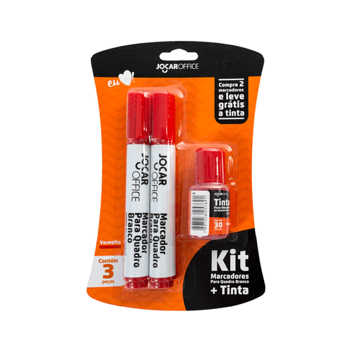 Marcador Para Quadro Branco Verm Blister/2 Unid E Tinta Cx/12 Blister Jocar