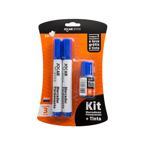 Marcador Perman.Azul Blister/2 Unid E Tinta Cx/12 Blister Jocar Office