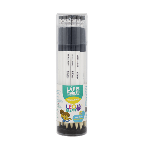 Lapis Grafite 2B Madeira Leoclean C/ Borr. Pote C/ 24 Unds Leoeleo