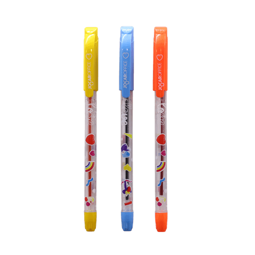 Caneta Love Is Love 0.7Mm Colorida C/ 3 Und La/Am/Az Jocar Office