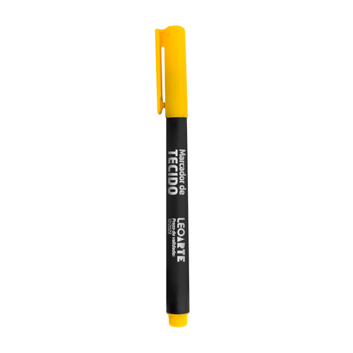Marcador Tecido/Uniforme Blister Amarelo Cx/12 Blister Leoarte