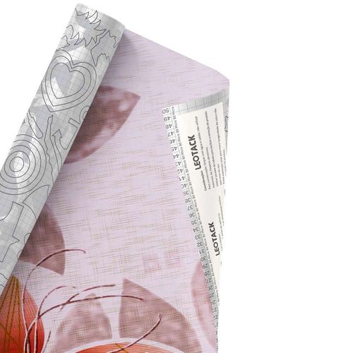 Plástico Adesivo Para Decoração Leotack Floral 04  45Cmx10M 80Mic Rolo Leoarte