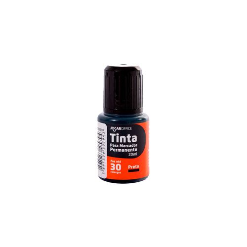 Tinta Marcador Permanente 20Ml Preto Cx/12 Und Jocar Office