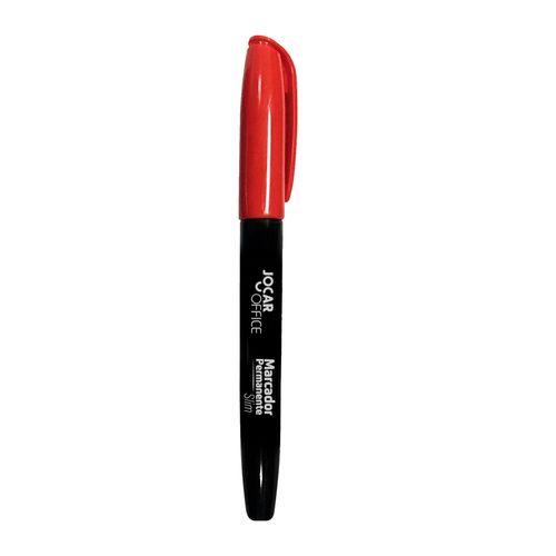Marcador Perman.Ponta Redonda Vermelho Slim Cx/12 Jocar Office