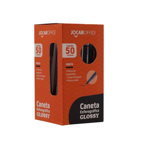 Caneta Esf. Easy Escrita Media Preta Cx/50 Und Jocar Office