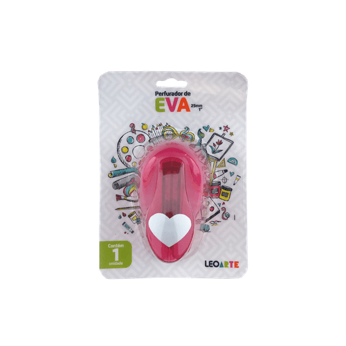 Perfurador De Eva 25Mm Coracao Cx/8 Blister Leoarte