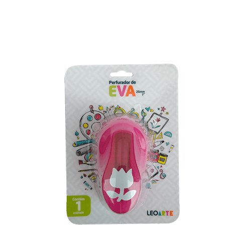 Perfurador De Eva 25Mm Rosa Cx/8 Blister Leoarte