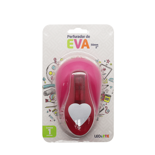 Perfurador De Eva 50Mm Coracao Cx/4 Blister Leoarte