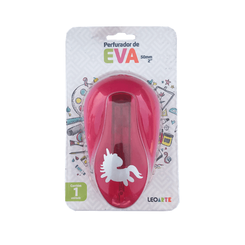 Perfurador De Eva 50Mm Unicórnio Cx/4 Blister Leoarte