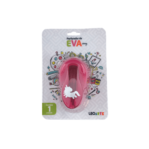 Perfurador De Eva 25Mm Unicórnio Cx/8 Blister Leoarte