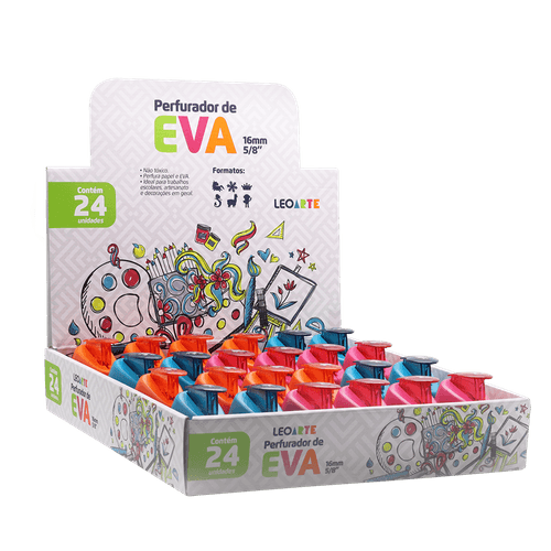 Perfurador De Eva Formatos Tematicos 16Mm Cx/24 Unds Leoarte