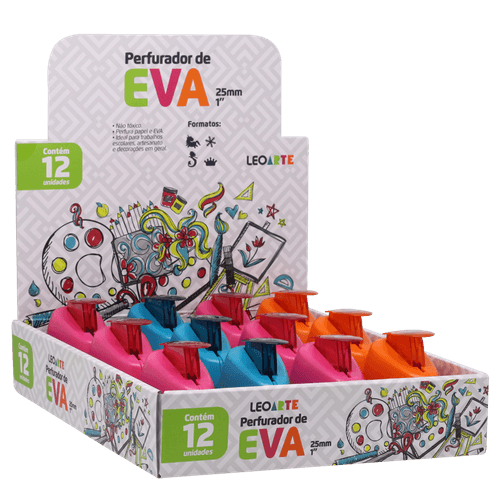 Perfurador De Eva Formatos Tematicos 25Mm Mod2 Cx/12 Unds Leoarte
