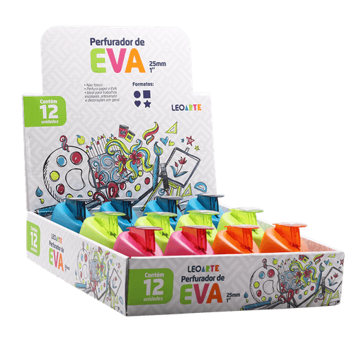 Perfurador De Eva Formatos Basicos 25Mm Cx/12 Unds Leoarte