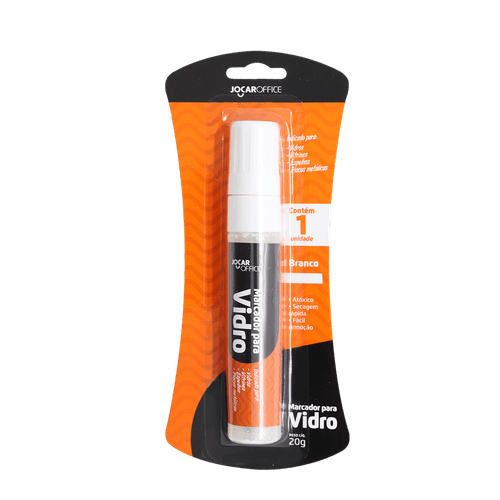 Marcador Para Vidro 20G Branco Cx/6 Blister Jocar Office