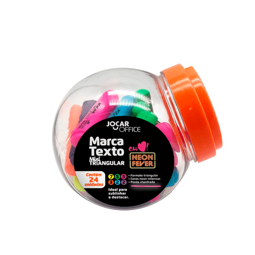 Marca Texto Mini Triangular Pote C/24 Und Jocar Office