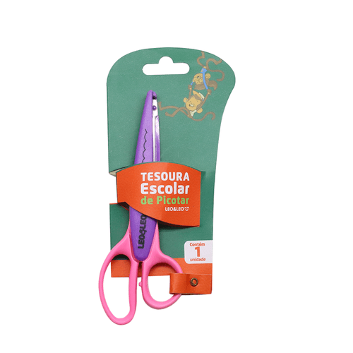 Tesoura Escolar De Picotar Plastico Cx/12 Und Leoeleo