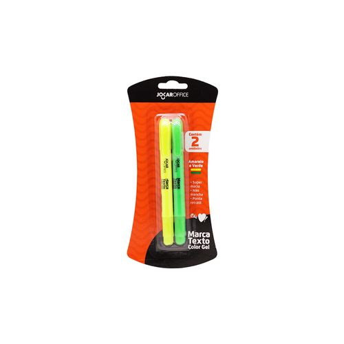 Marca Texto Gel Amarelo/Verde Cx/12X2 Blister Jocar Office