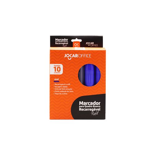 Marcador Para Quadro Branco Recarreg.Refil Azul Cx/10 Und Jocar Office