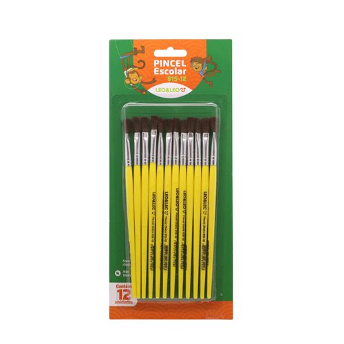 Pincel Escolar Chato Ref.815-12 Pct/12 Leoeleo