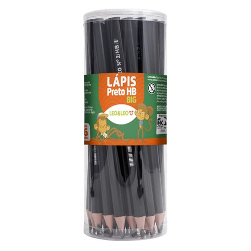 Lápis Grafite Hb  Corpo Preto Big Triangular Cx/36Und Leoeleo
