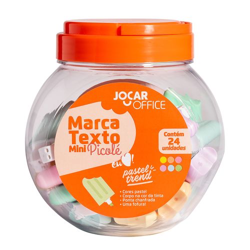 Marca Texto Mini Picole Pastel Trend Pote C/24 Und Jocar Office