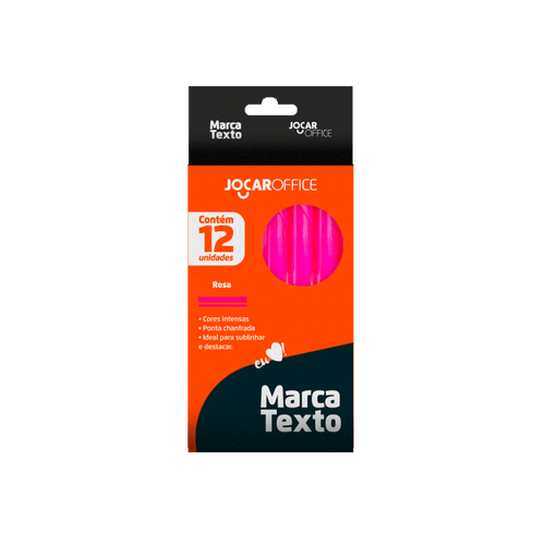 Marca Texto Rosa Cx/12 Und Jocar Office