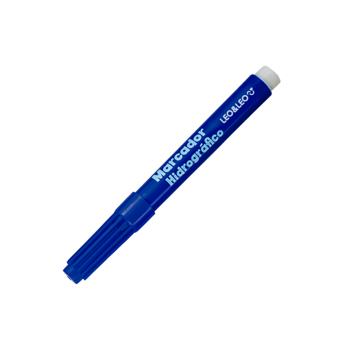 Marcador Hidrog.Leocolor Ponta Redonda Azul Cx/12 Und Leoeleo