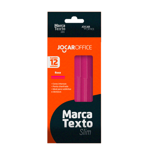 Marca Texto Slim Rosa Cx/12 Unds Jocar Office