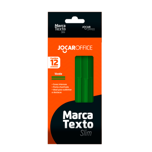 Marca Texto Slim Verde Cx/12 Unds Jocar Office