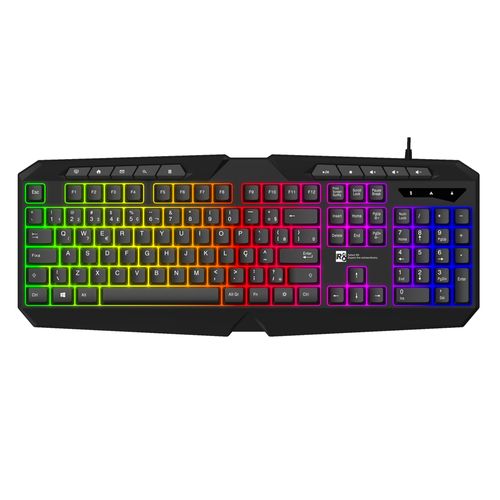 Teclado Gamer Letron Rgb, 114 Teclas, Teclas Multimídia Multi L-Pro