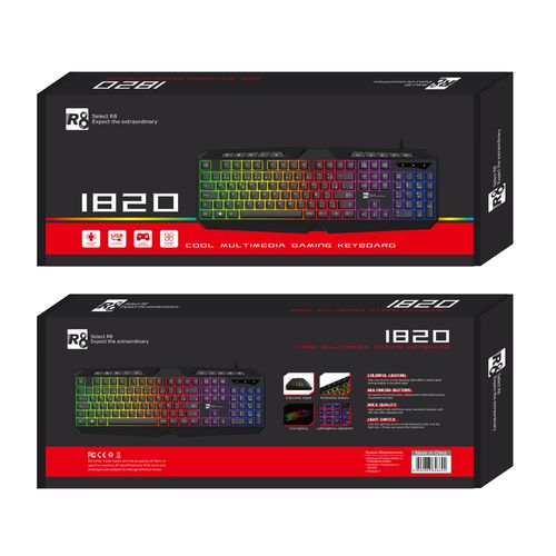 Teclado Gamer Letron Rgb, 114 Teclas, Teclas Multimídia Multi L-Pro