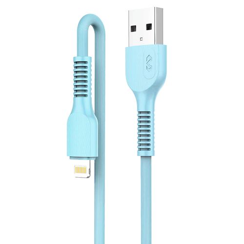 Cabo Lightning Alta Resistência Compatível com IOS, Letron Pvc 2M Azul