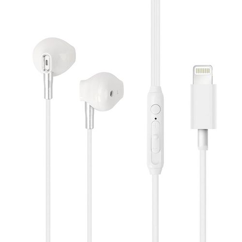 Fone De Ouvido Compatível com IOS, Semi-Auricular 1 Metro, Lightning - Branco