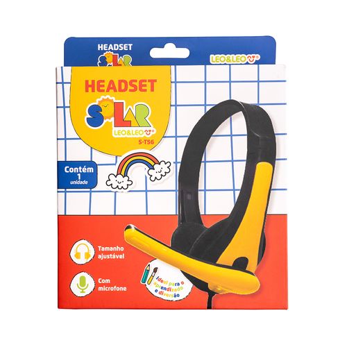 Headset Leo&Leo C/ Microfone, Ajustável, Plugue P3- Amarelo Leo&Leo Game S-T56