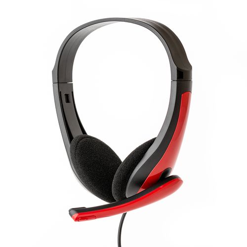 Headset Leo&Leo C/ Microfone, Ajustável, Plugue P3- Vermelho Leo&Leo Solar S-T56
