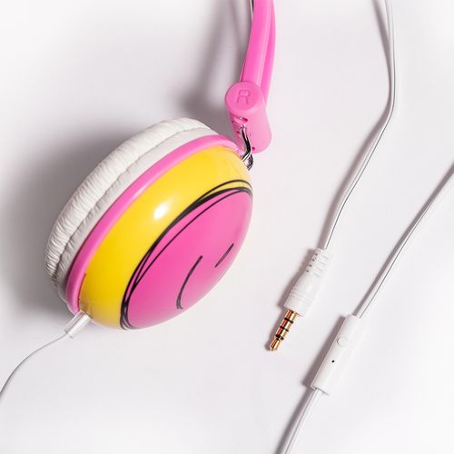 Fone De Ouvido Positive Vibes S-T66 Feliz C/ Microfone Na Lapela Leo Arte