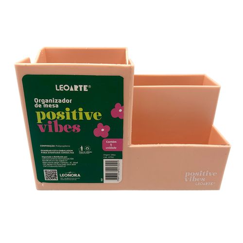 Organizador De Mesa Positive Vibes Laranja C/1 Und Leo Arte