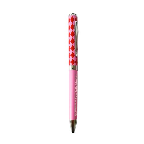 Caneta Premium Positive Vibes Losango Corpo Em Metal Estojo C/1 Und Leo Arte