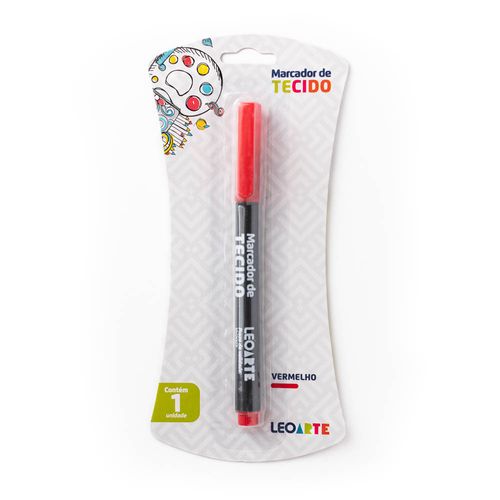 Marcador Tecido/Uniforme Blister Vermelho Cx/12 Blister Leoarte