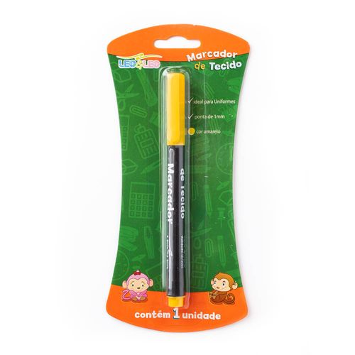 Marcador Tecido/Uniforme Blister Amarelo Cx/12 Blister Leoarte