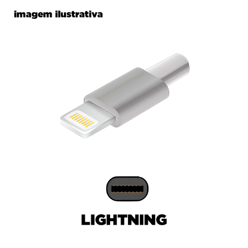 Cabo Lightning Alta Resistência Compatível com IOS, Pvc 2M - Branco